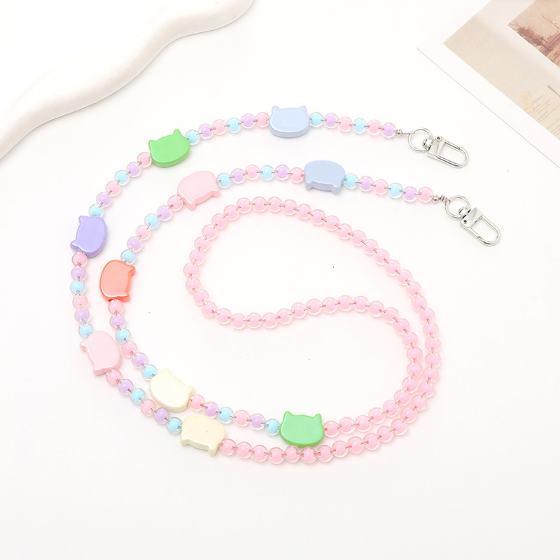 Yilian New Style Beaded Mobile Cute Smiling Face Crossarm Chain Love Phone Case Hanging Rope Pendant Female