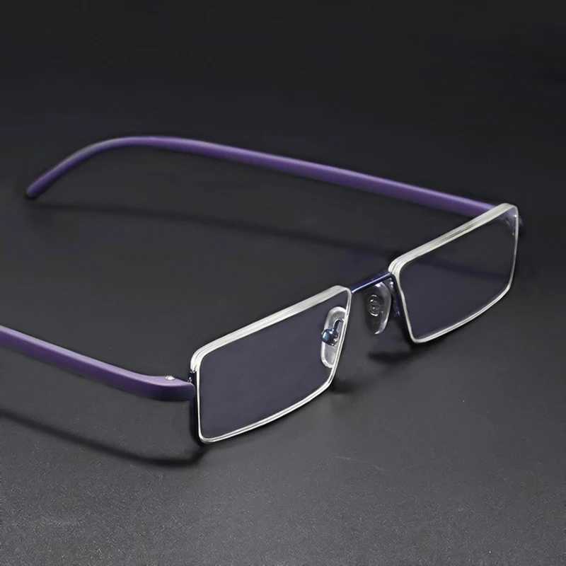 May Flower metal anti blue light reading glasses mens half frame prescription glasses mens TR90 glasses with case oculos+1.75 W240906