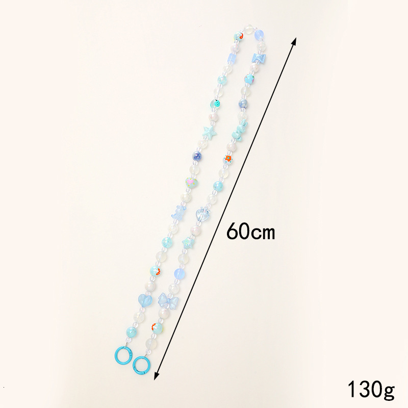 Korean version of cute hand-painted bead crossbody exquisite and fashionable bag chain, mobile phone hanging rope chain