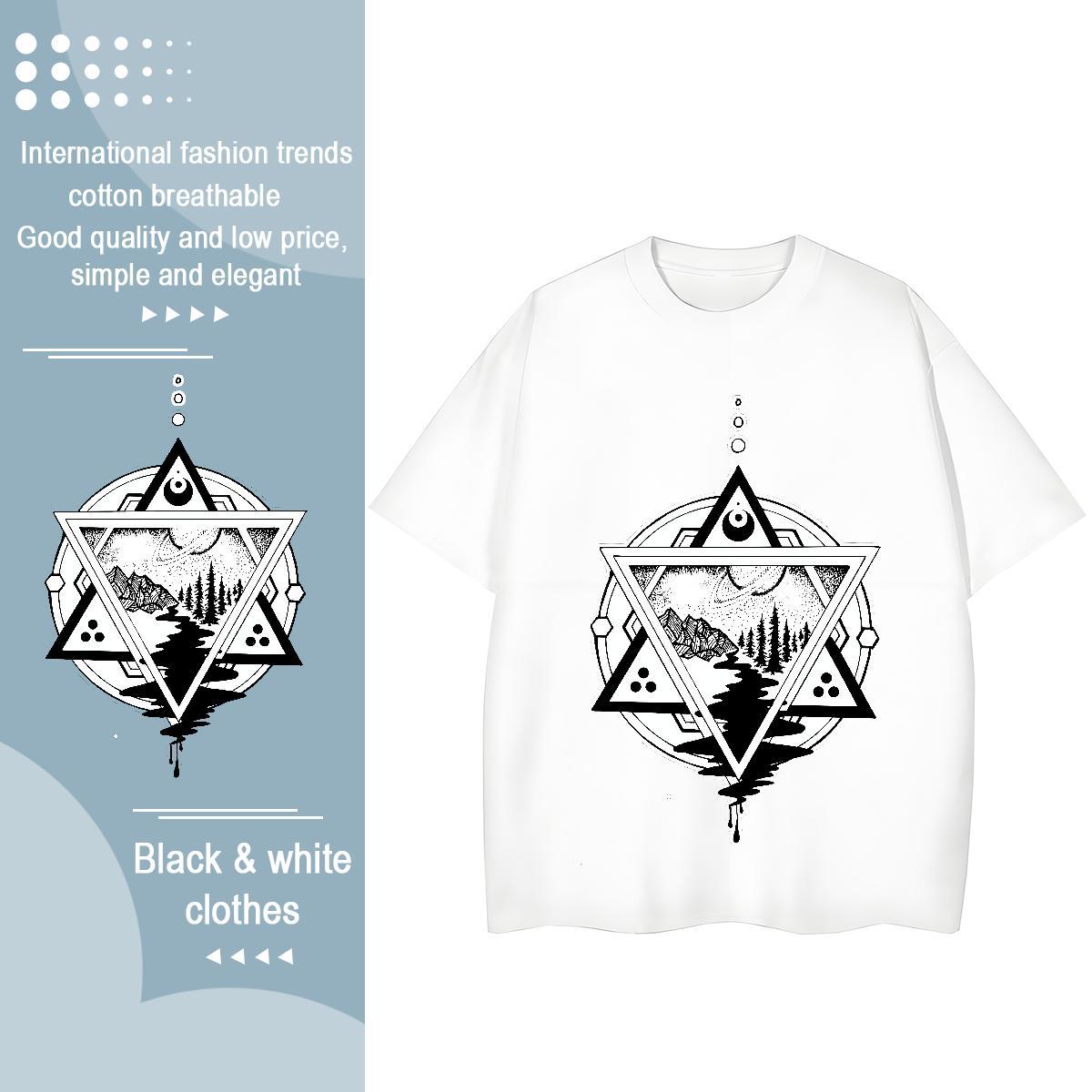 2024 DIY T Shirt For Woman 230g 100% Cotton Breathable Short Sleeve Home Outdoor eye of the devil Tshirt for Man Woman Brand Custom Printed Tops Shirt