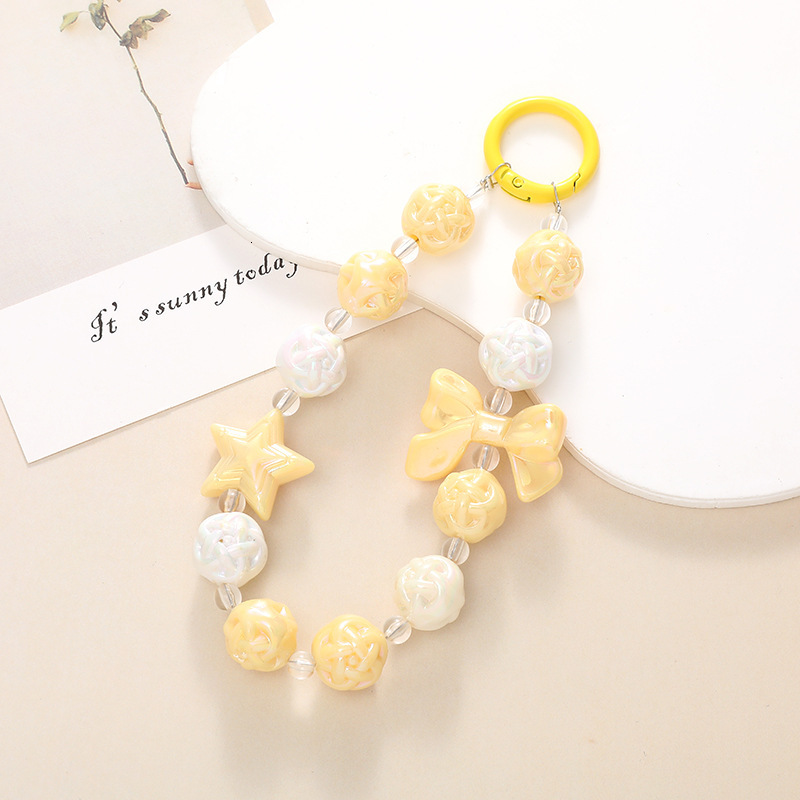 Yilian's new color plated bird's nest pendant bead mobile phone rope keychain hanging chain small gift