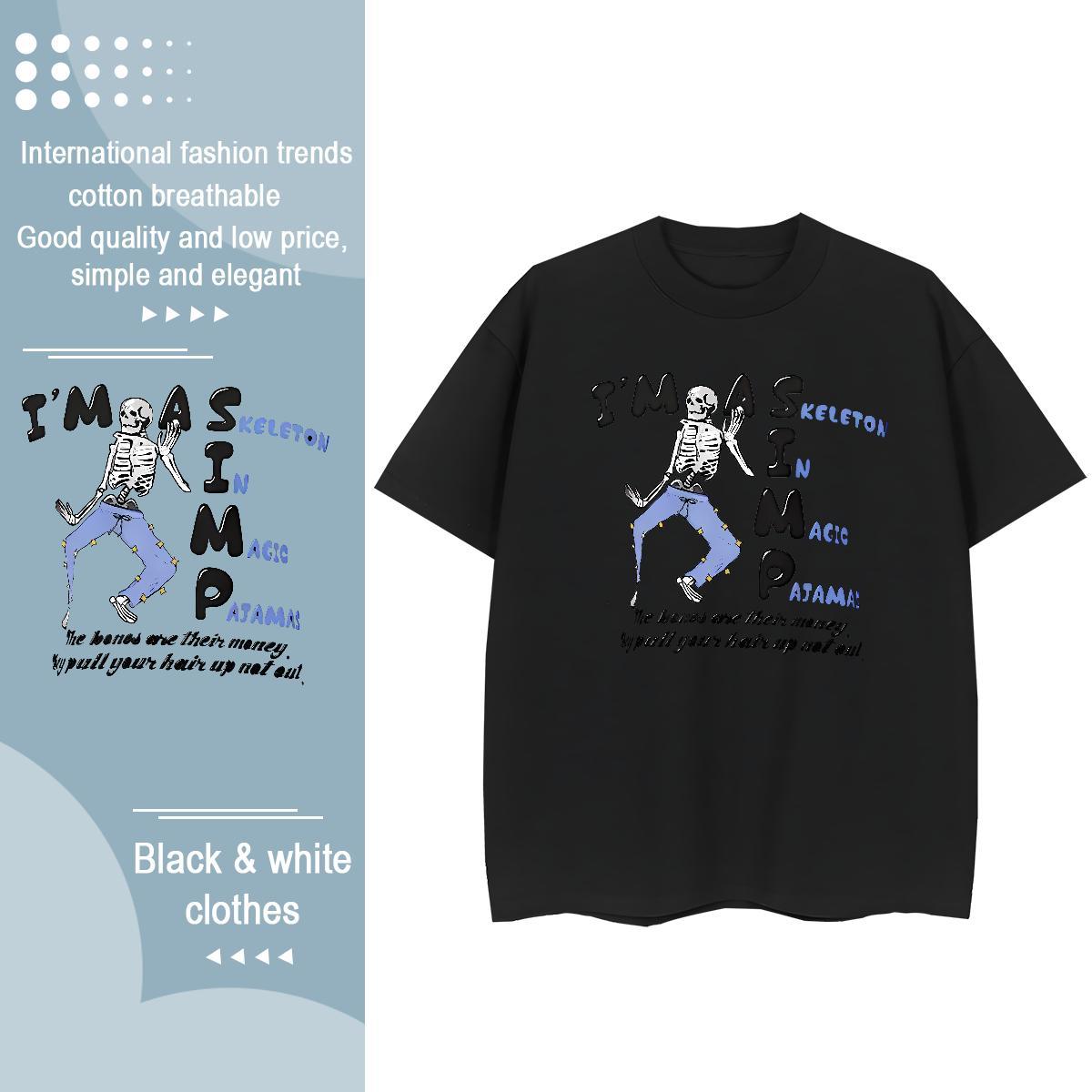 Stylist T-Shirts for Women 230g Cotton Short Sleeve O-Neck Daily Wear halloween Tshirt for Man Woman Comfortable Anime Tees Shirts