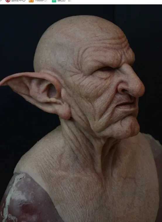 New Old Man Grandpa Grandma Mask Halloween Party Pointy Ears Old Man Head Mask Party Offering Scary Cosplay Props Mask Terror M240906