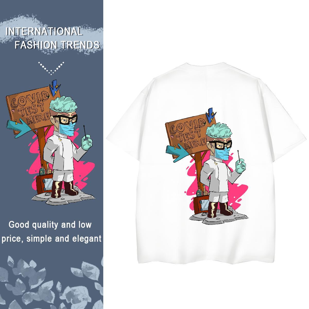 2024 DIY Woman T Shirts 230g 100% Cotton O-Neck Short Sleeve Casual Daily Wear portrait Women Tees Loose fit Plus Size Custom Top Shirts