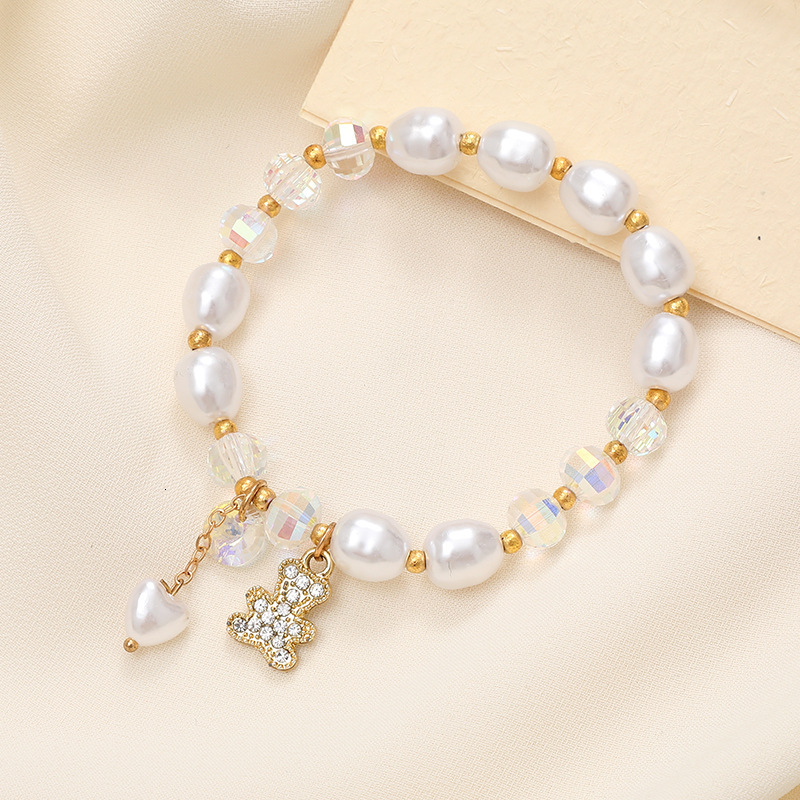Ins niche design pearl crystal handmade Yiwu accessories simple and versatile bell orchid bracelet for women