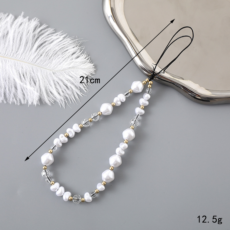 Yilian new trendy brand pearl short wrist strap phone case convenient fall and anti loss versatile chain