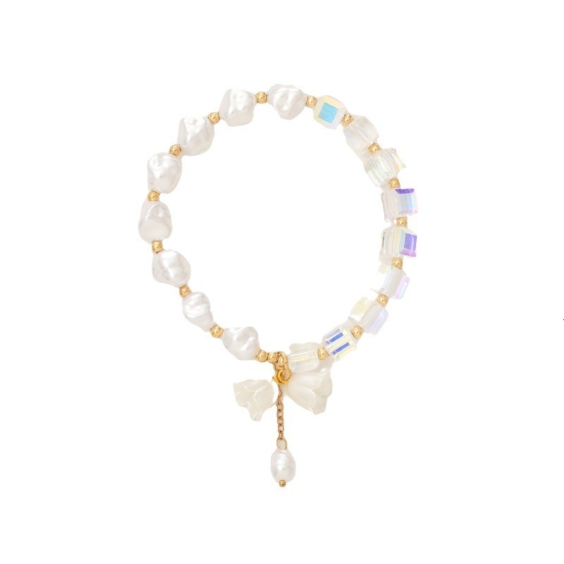 Ins niche design pearl crystal handmade Yiwu accessories simple and versatile bell orchid bracelet for women