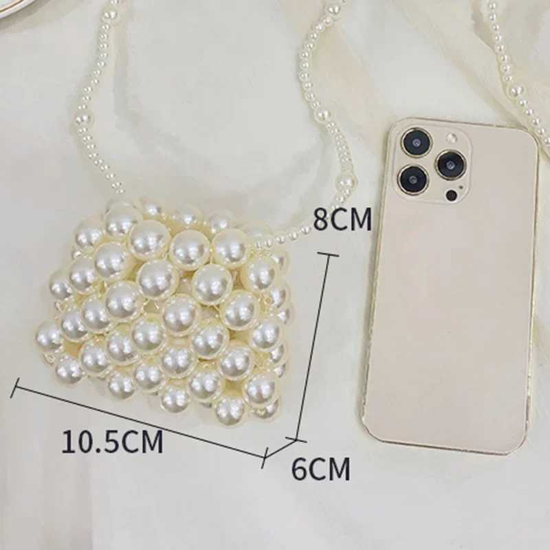 Fashionable handmade pearl coin wallet childrens cross bag girls summer party shoulder bag childrens mini wallet handbag W240906