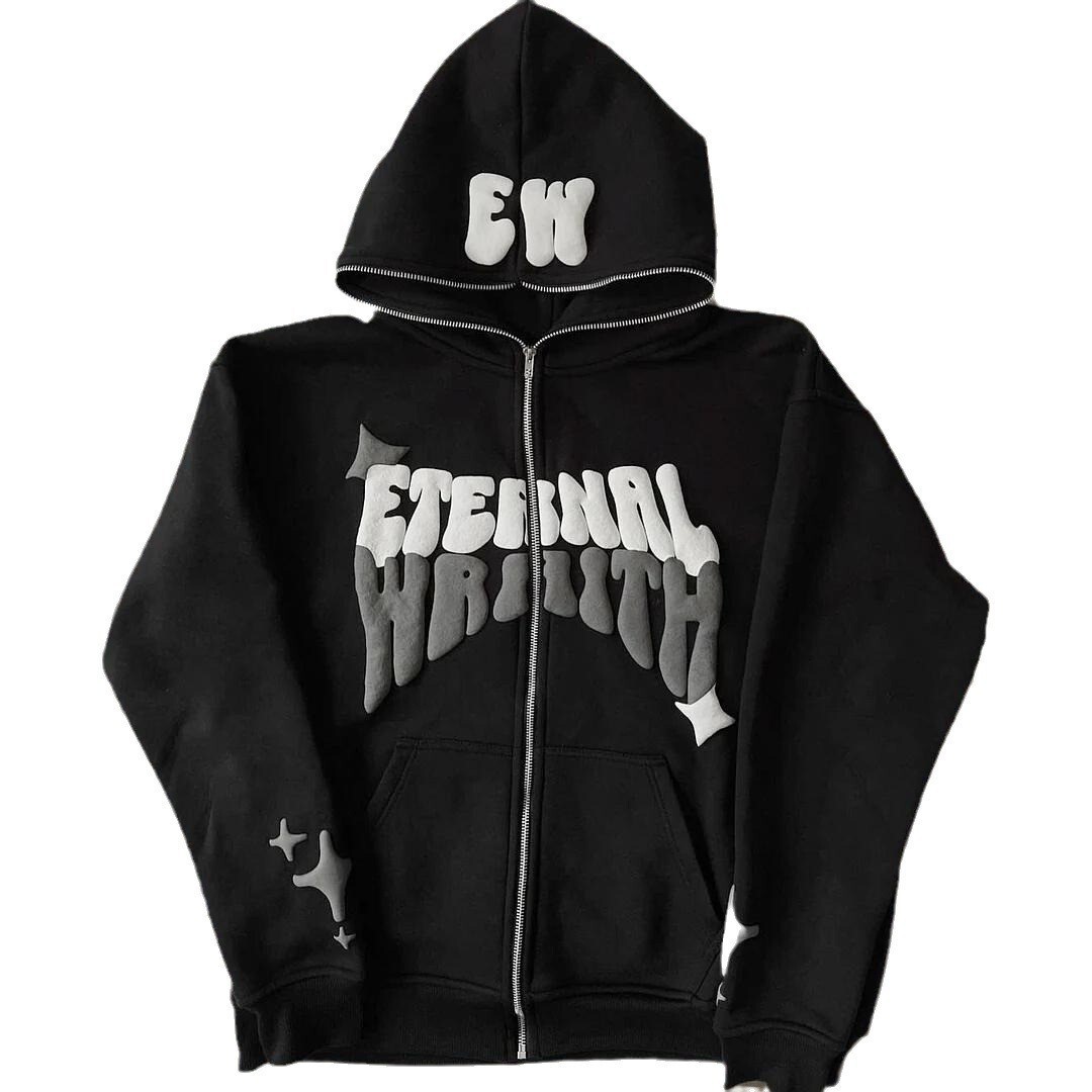 Loose Fit Men's Letter Printed Hooded Sweatshirt With Fleece Lining