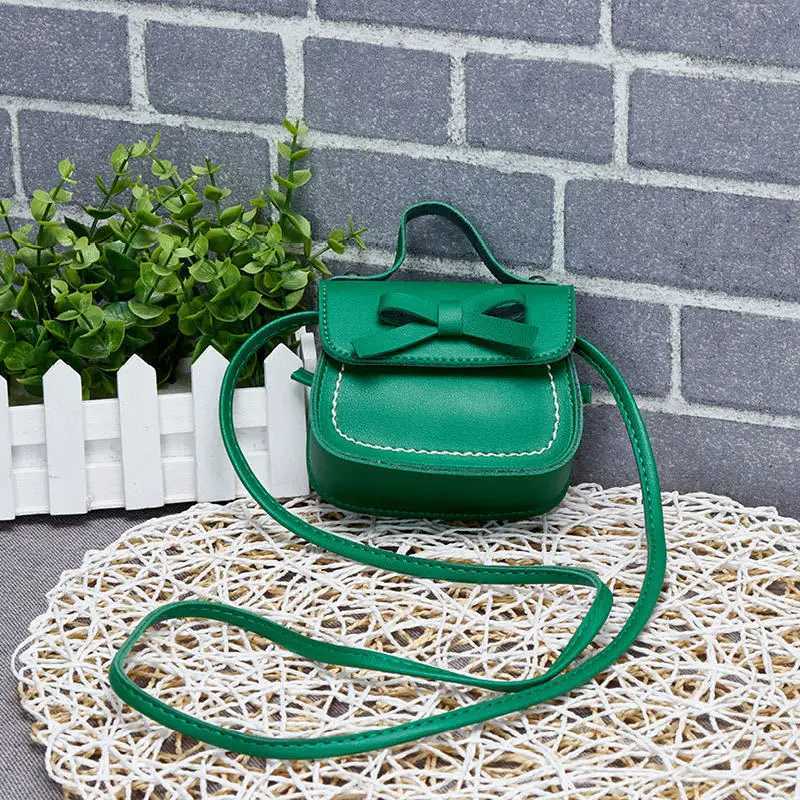 2021 Childrens Bow Cross Bag Fashion Cute Girl Mini Coin Wallet Fashion Pu Leather Handbag W240906
