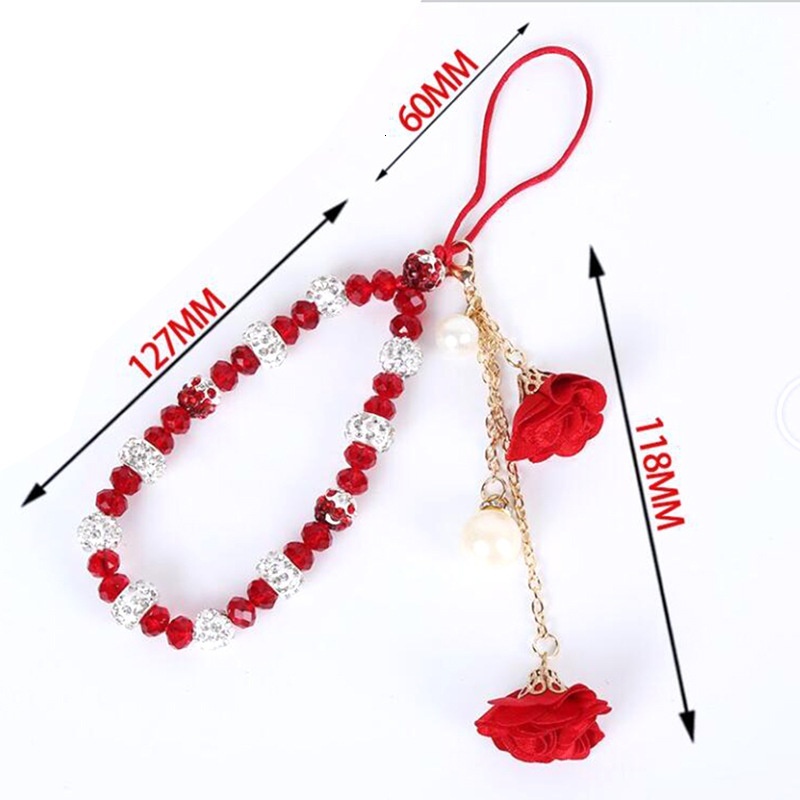 Short mobile phone lanyard creative gypsum bracelet crystal neck hanging case wer pendant for women