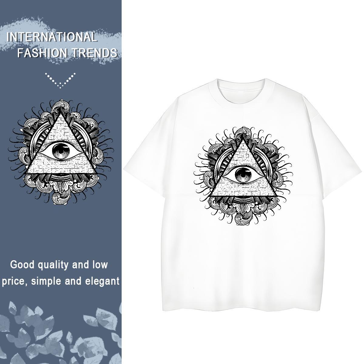 2024 T Shirts Women 230g Cotton O-Neck Short Sleeve Hip Hop eye of the devil Womens Tshirts Free Shipping Black Oversized Top Shirts