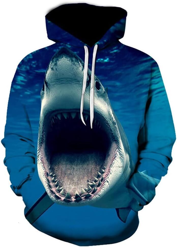Hoodie for Mens Womens Men Women Fashion 3D Print Hoodie Sweatshirt Funny Shark Hooded Pullover Graphic Hoodies sweatshirt Pullover Long Sleeve