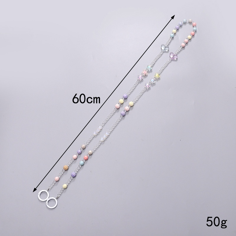 Yilian new AB color butterfly bead diagonal phone case hanging rope dopamine with flower bag shoulder strap chain
