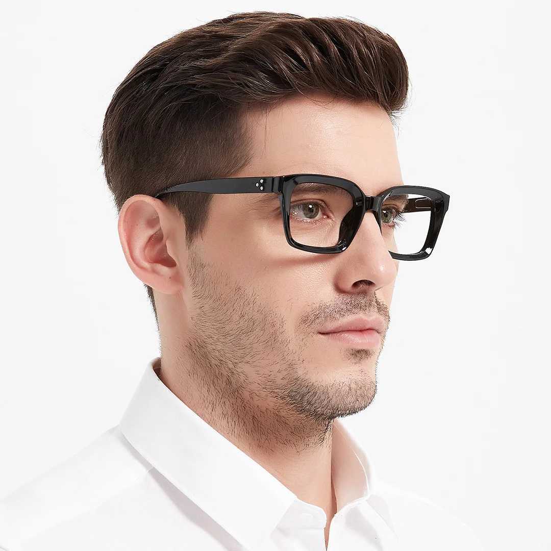 MARE AZZURO Retro Square Reading Glasses Mens Anti Glare Magnifying Glasses Large Reader+1.0 1.25 1.5 1.75 2.0 2.25 2.5 2.75 W240906