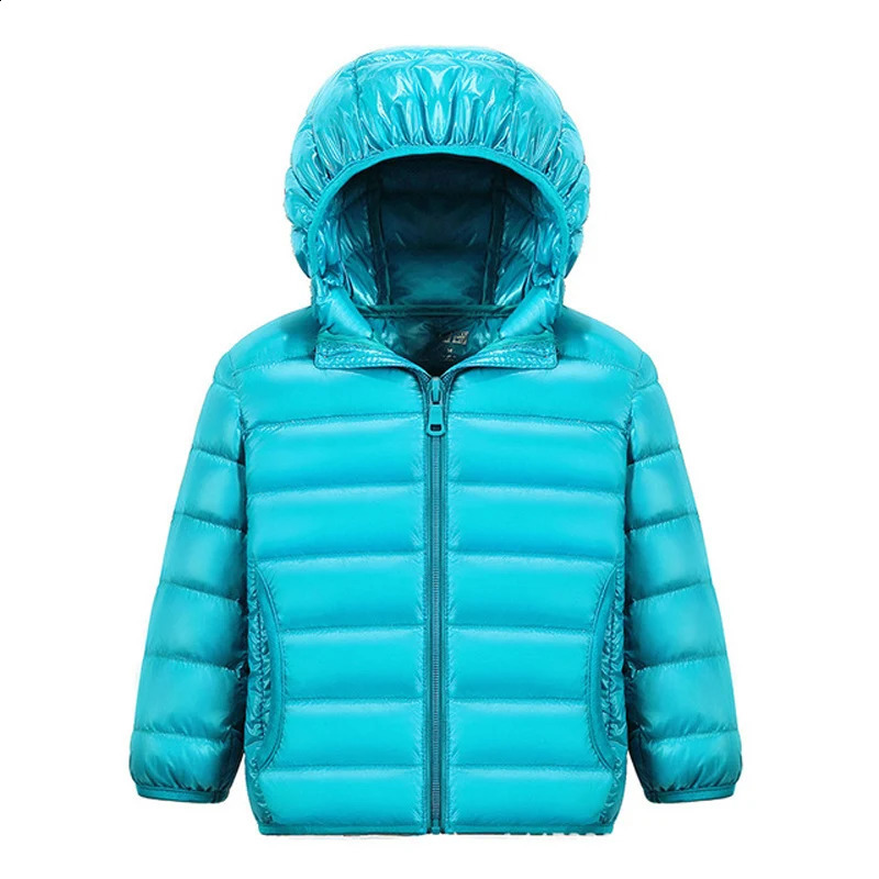 Kids Puffer DucK Down Winter Jackets for Boys Ultra Light Portable Hooded Girls Down Coat Overalls for Children Baby Down Jacket 240906