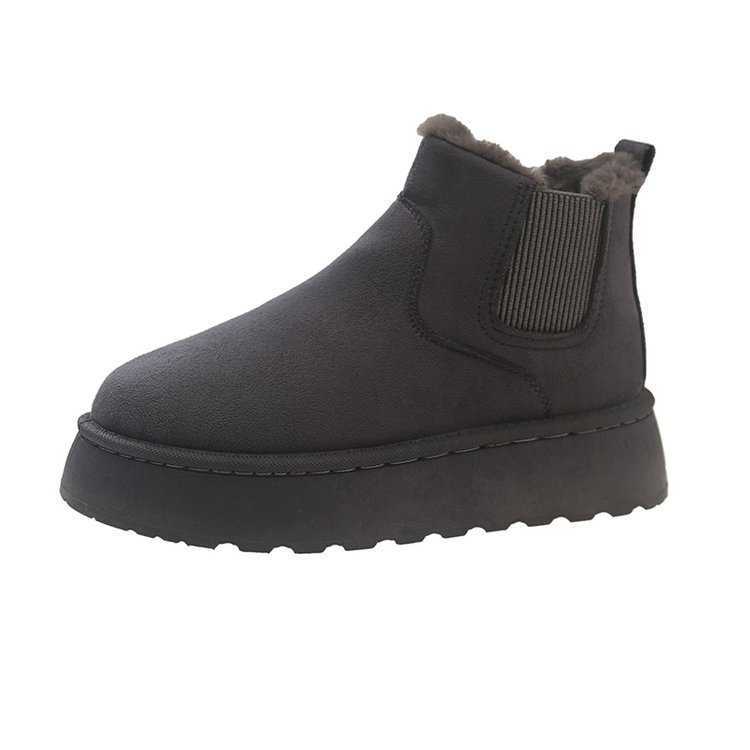 CMM Winter Korean Fashion Short Leg Student Bread Cotton Boots Thick Velvet Snow Boots for Women