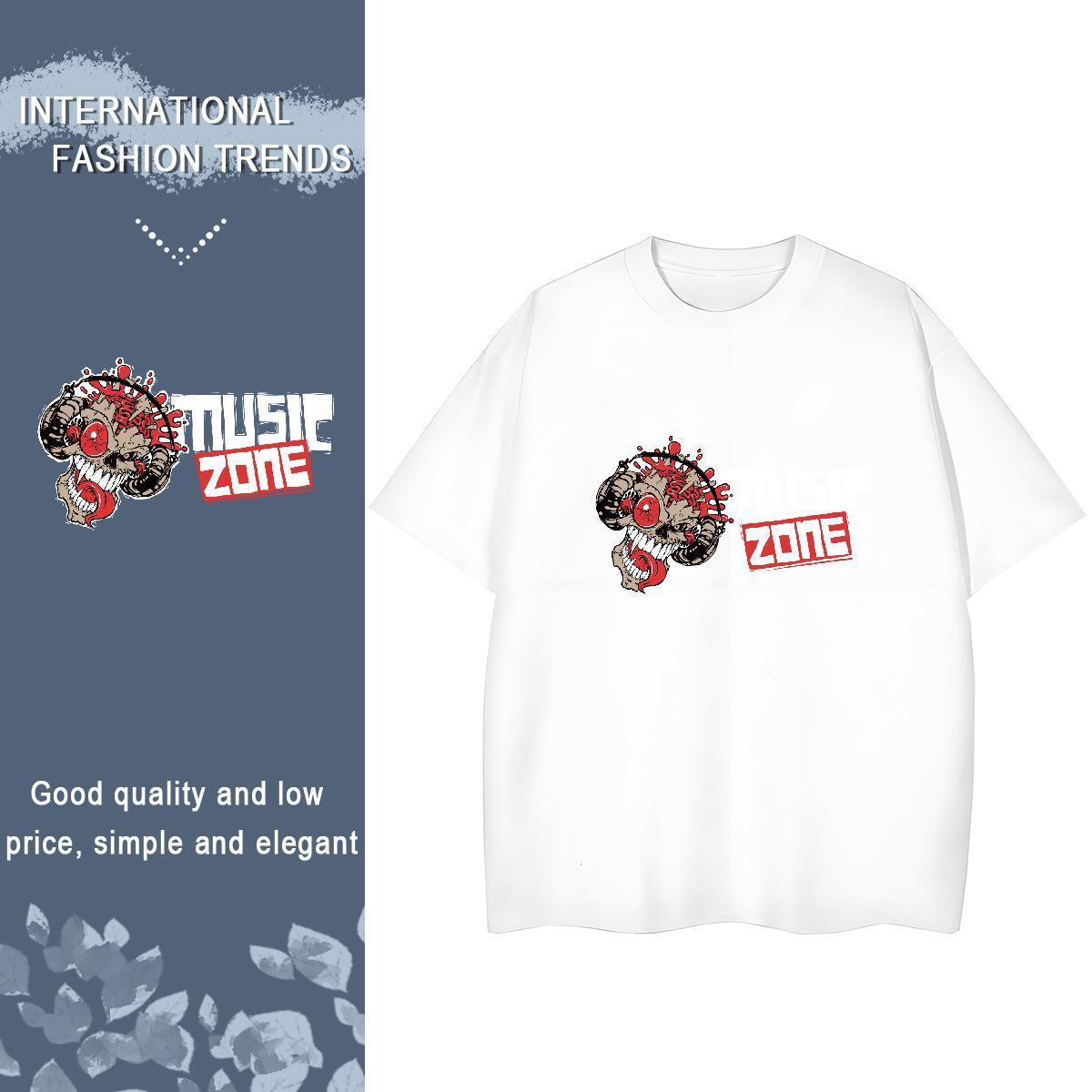 Custom Woman T Shirts 230g Cotton O-Neck Short Sleeve Outdoor skull Lady T shirt Loose fit Anime Oversized Tees