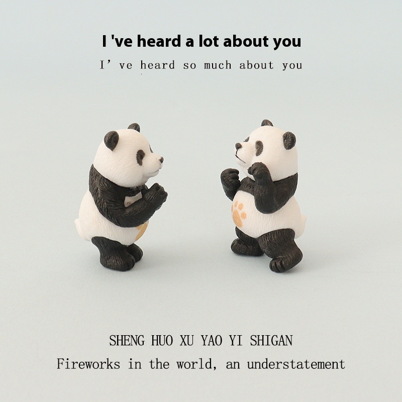Cartoon Creative Ins Mini Cute Talent Performance Panda Micro Landscape Creation DIY Home Decoration Car Ornament