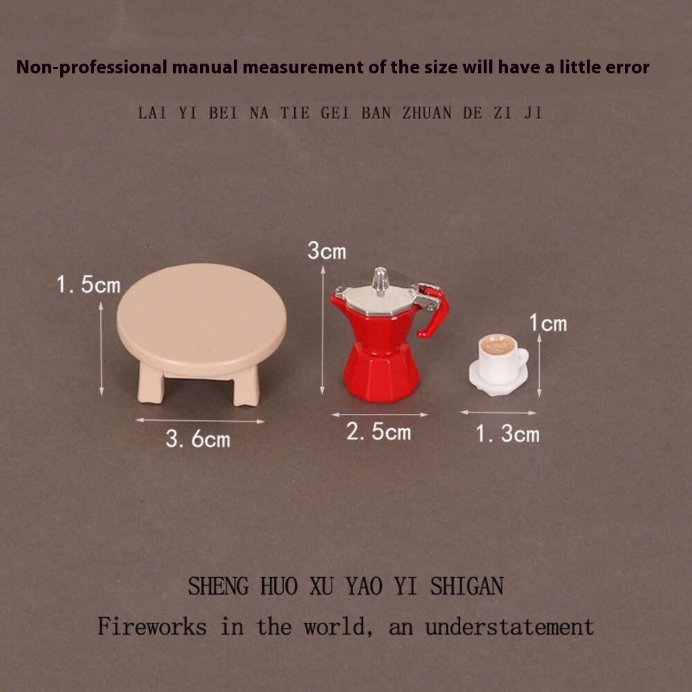 Creative Miniature Alloy hine Coffee Cup Desktop Small Ornament Dollhouse Decoration Office Desk Scene