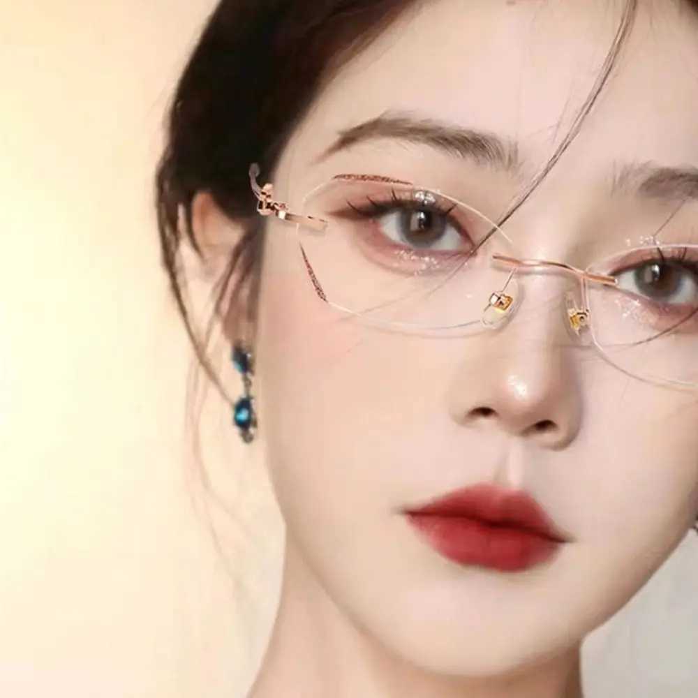 Mens womens portable diamond visual care ultra light frame Myopia glasses anti blue light glasses W240906