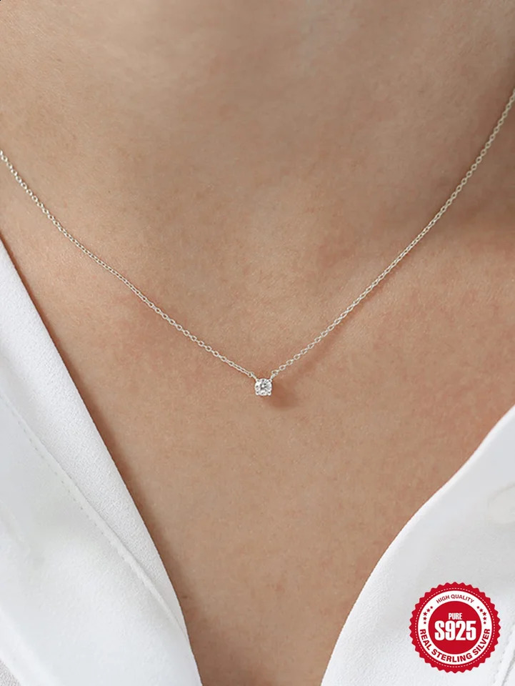 Aide 925 sterling silver Ins Clavicle necklace women 18K gold Korean Ins minimalist necklace exquisite jewelry wedding gift 240906