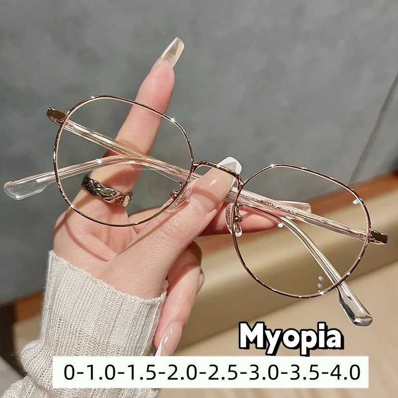 New multi border myopia glasses for women with irregular frames Myopia glasses with anti blue light products for students from 0 to -4.0 W240906