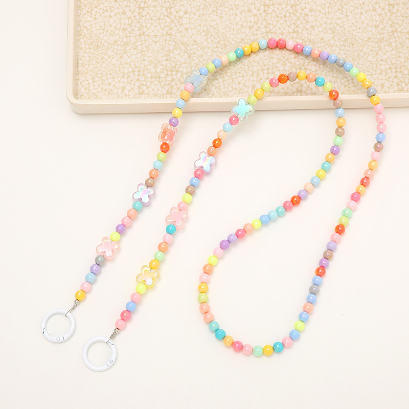 Yilian's new colorful mermaid girl diagonal cross phone case hanging rope five pointed star bead small fresh chain bag shoulder strap