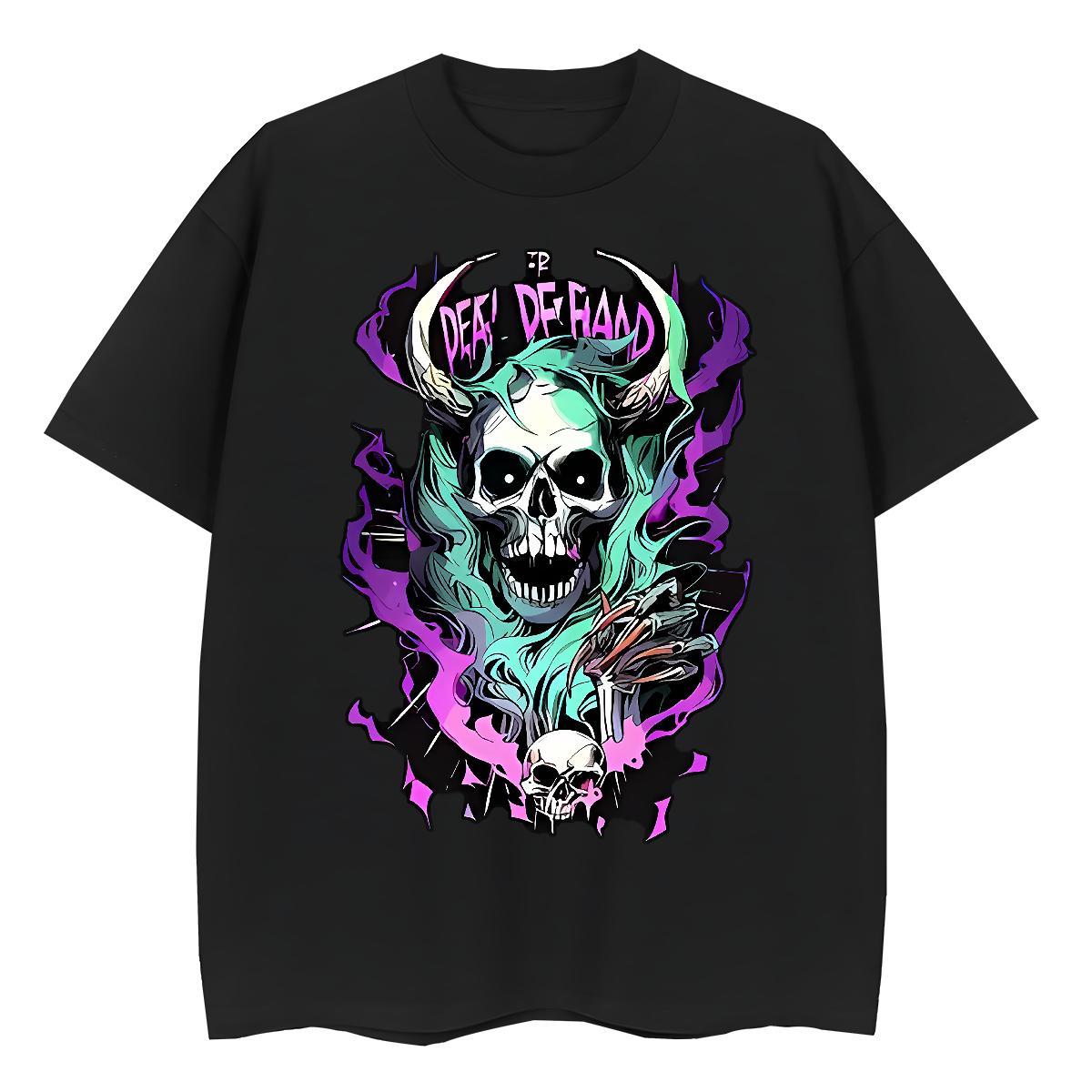 TOP Quality T Shirts Women 230g Cotton Breathable Crew Neck Casual skull Women Tshirts Loose fit Custom Print Plus Size Top Tees
