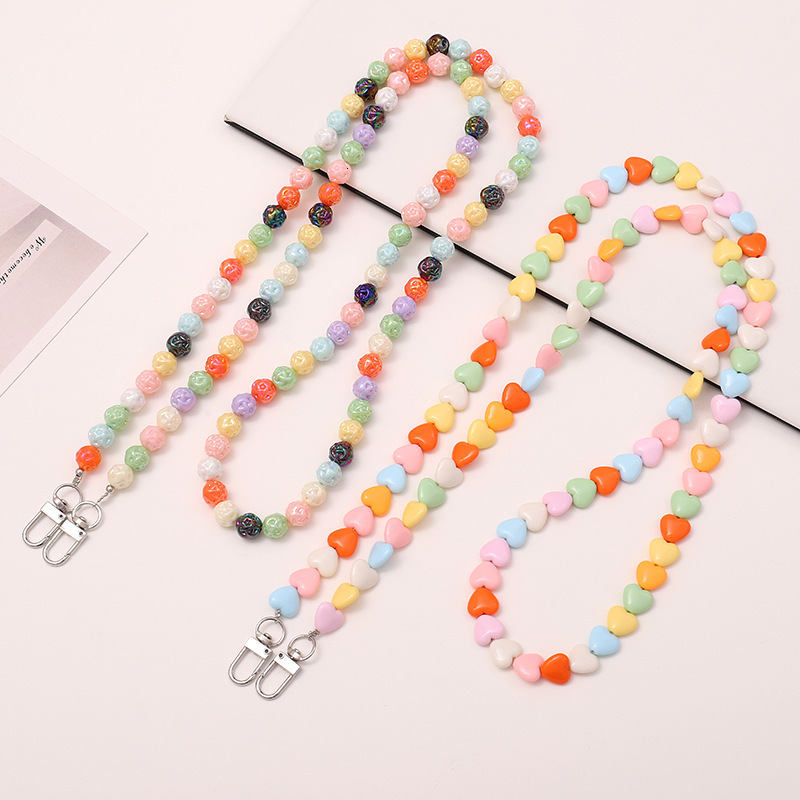 Yilian New Alien Beaded Love Cross Case Accessories Mobile Phone Hanging Rope Bag Single Shoulder Chain