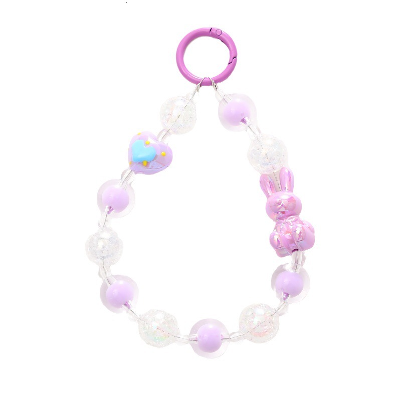 New Bow Japanese and Korean Fresh Sweet Beaded Chain Anti Loss Phone Case Hanging Rope Bag Key Pendant Female