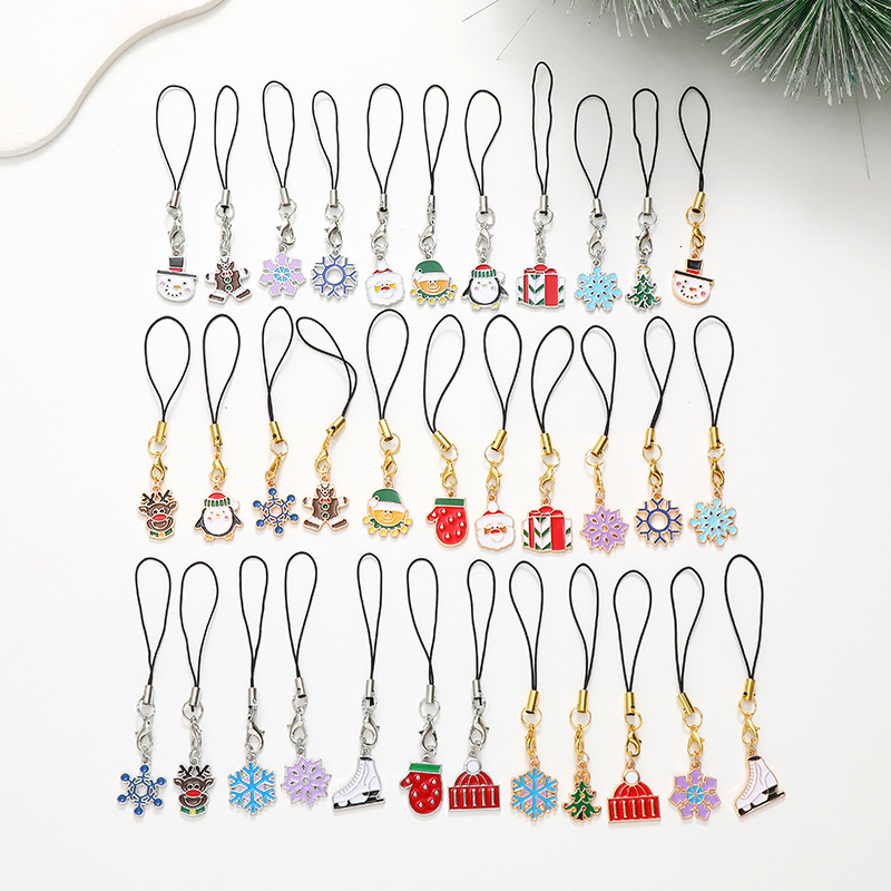 Small Gift Case Hanging Decoration Santa Claus Mini Phone Chain Jewelry Pendant Female