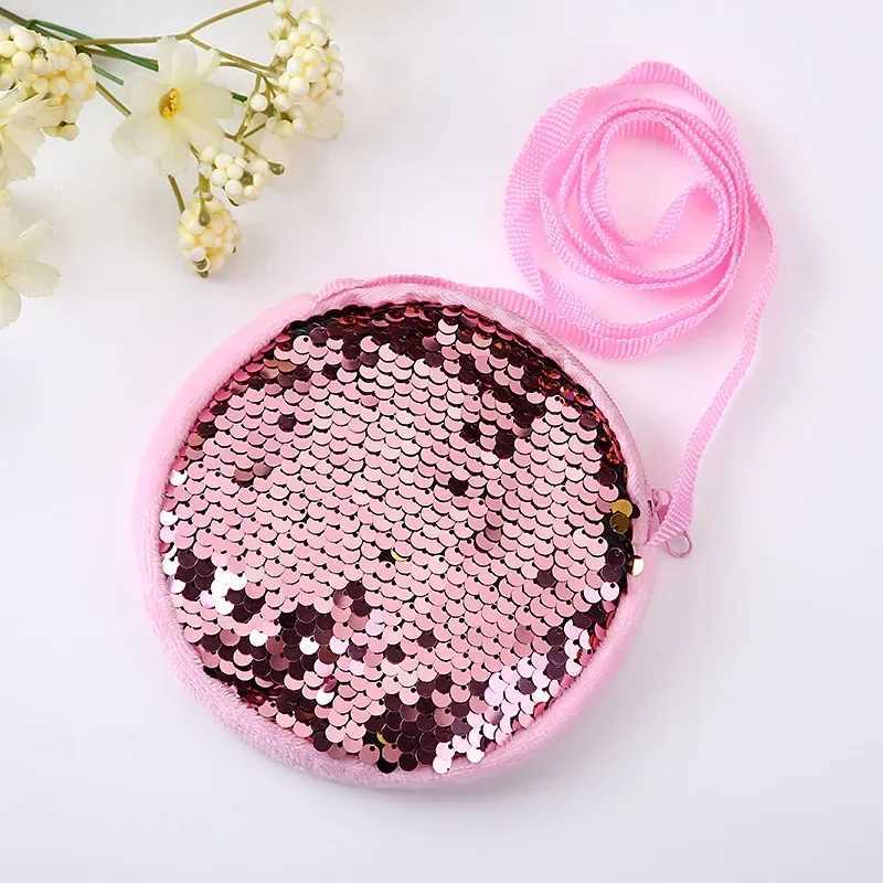 Kindergarten 2-4 Year Old Girl Messenger Bag Fashion Princess Girl Cute Plush Glitter Shoulder Bag Coin Money Bag W240906