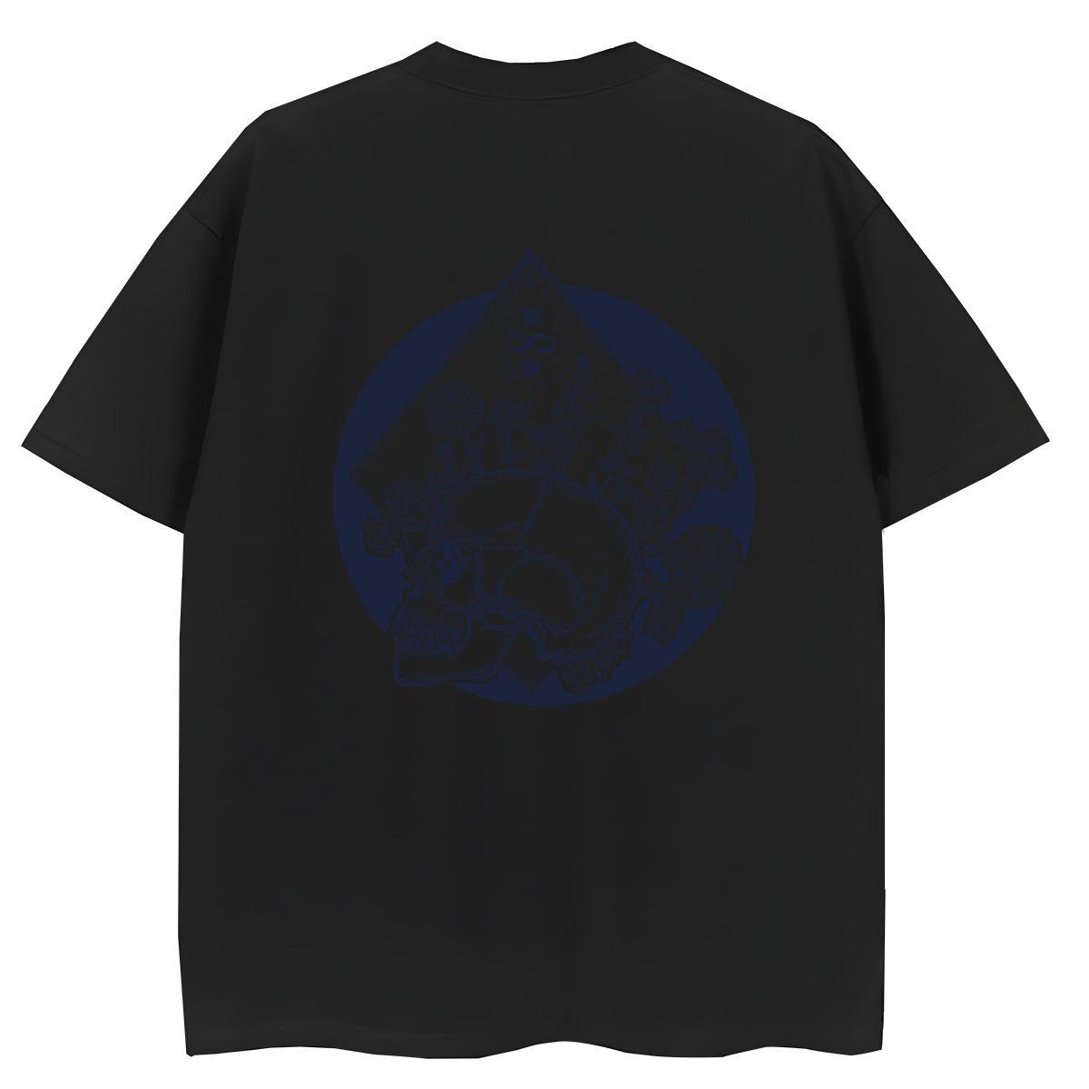 New Women T Shirts 230g 100% Cotton Short sleeve Soft Beach skull Couples T Shirts Unisex Cartoon Print Tops Tees
