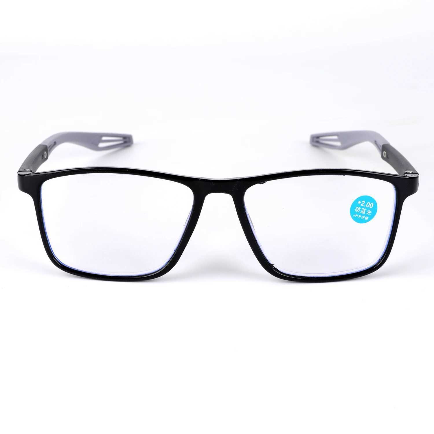 Soft multifocal progressive reading glasses anti blue light multifocal senior glasses mens large frame glasses W240906