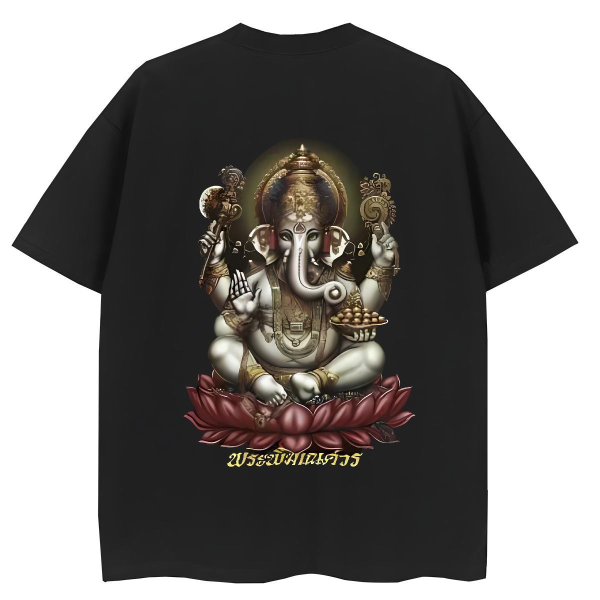 Fashion Casual T shirt 100% Cotton 230g O Neck Short Sleeves Daily Wear elephant Unisex Tshirts Loose Anime Print Tees
