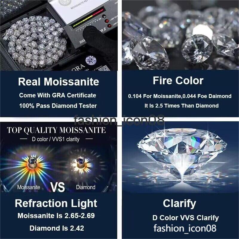 Dia Cuban for Men & Women Sterling Sier VVS Iced Out Moissanite Tennis Bracelet 3mm, 4mm, 5mm - 7-9 Inch Hip Hop Chain