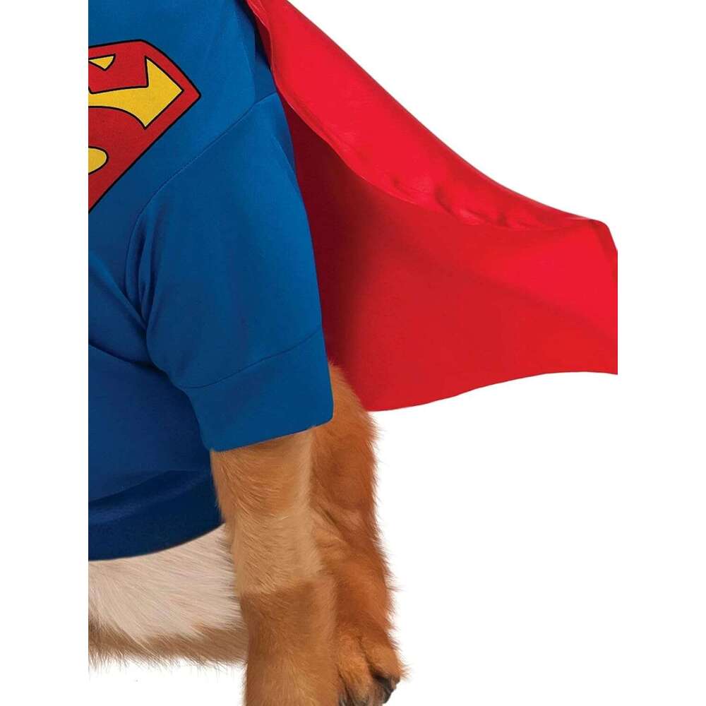 Costume, Dog Funny Halloween Cosplay Outfits Cute Clothes Adjustable Party Rubie's Classic with Arms Pet Superman Costume