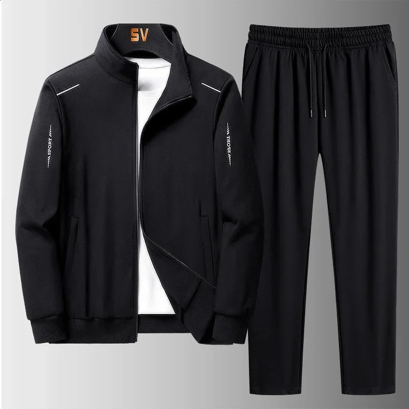 3-piece mens track and field suit autumn and winter jogging suit sportswear hooded jacket sports pants mens clothing 240907