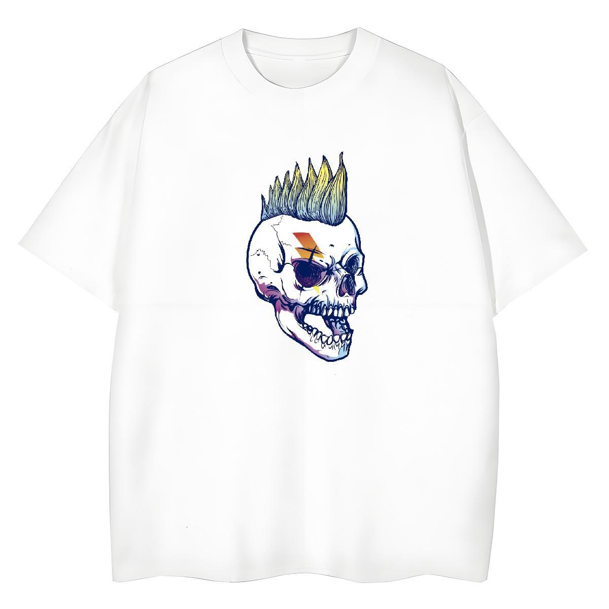 Brand T Shirts Women 230g 100% Cotton Breathable Short Sleeve Street Casual skull Couples T Shirts Female Custom Printed Top Tees