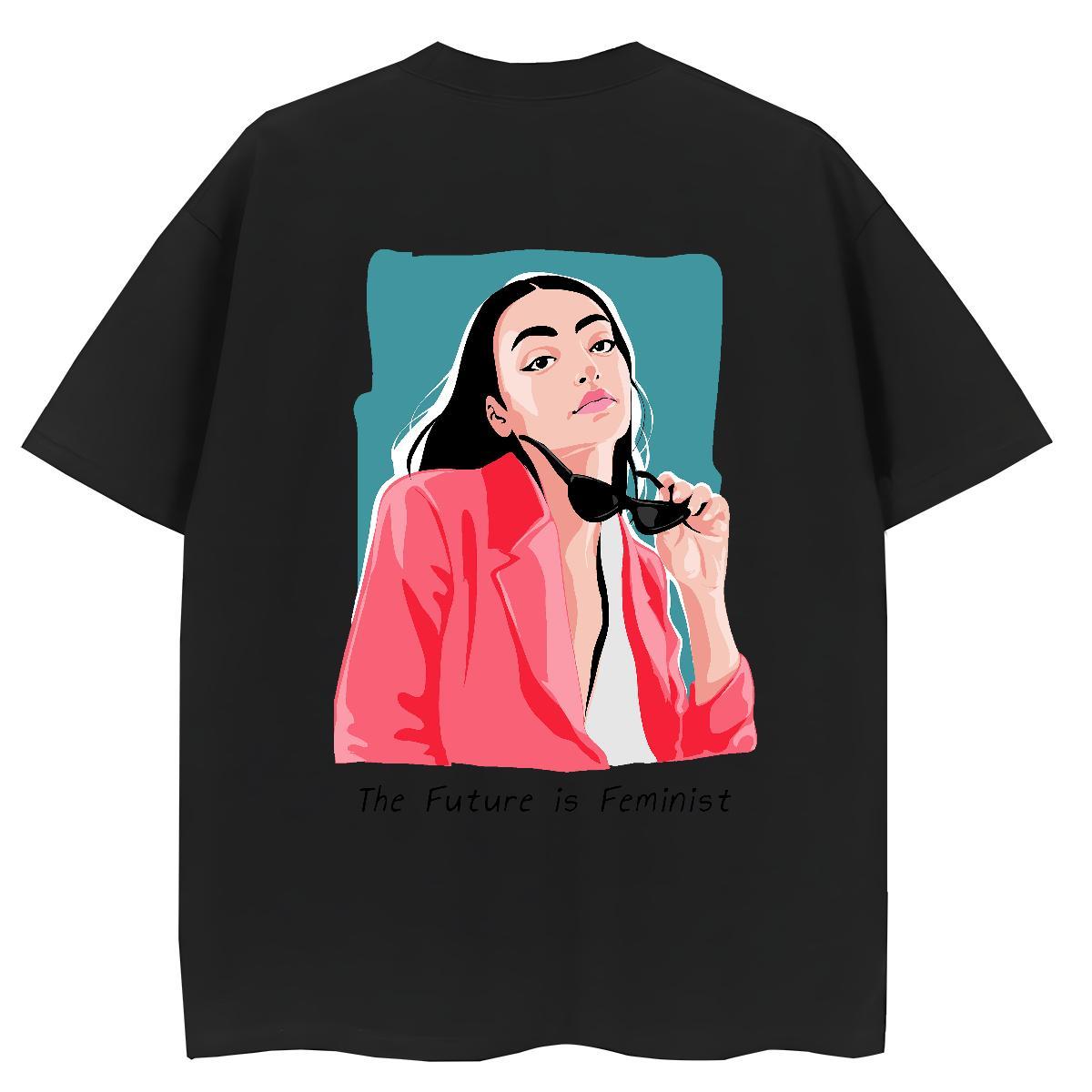 2024 DIY T Shirt For Woman 230g Pure Cotton Crew Neck Breathable Street portrait Woman Tshirt Comfortable Black Oversized Tees Shirts