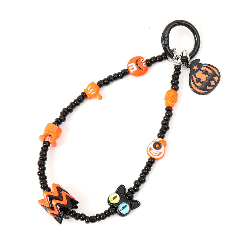 Wrist style bead pendant Halloween keychain accessories mobile phone lanyard