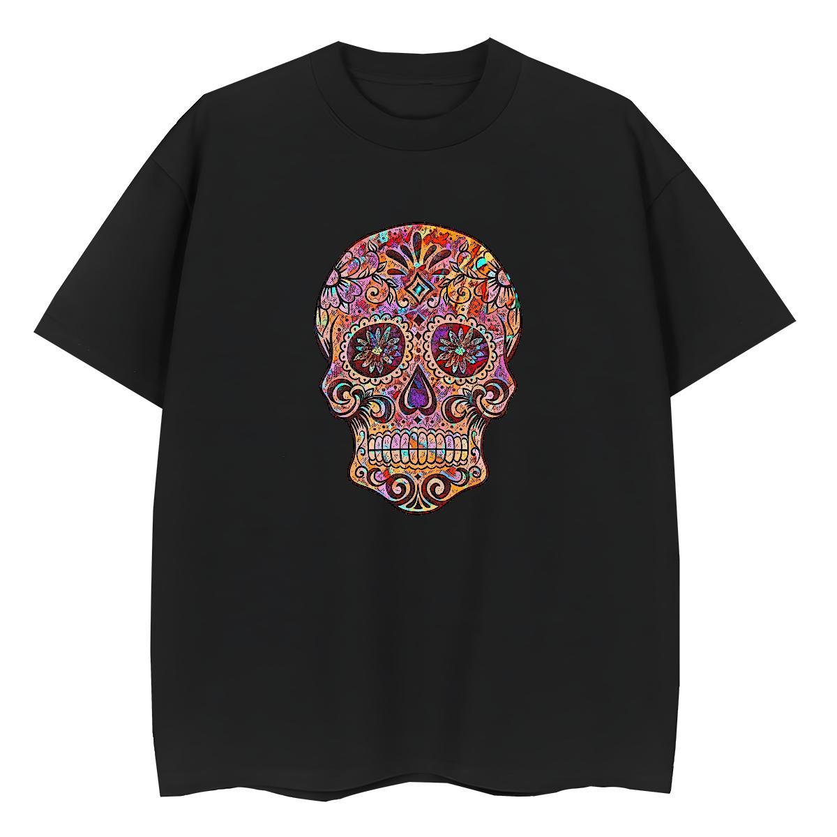 Brand Womens T Shirts 230g Pure Cotton Breathable Short Sleeve Spring Summer skull Women Tshirts Loose fit Customized Print Tops Tees