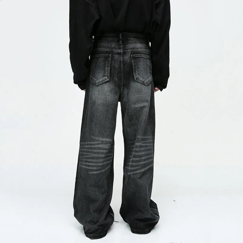 Home>Products>Retro Mens Jeans>Fashionable Jeans> Street Handsome Straight Tube Loose Wide Leg Jeans 240904