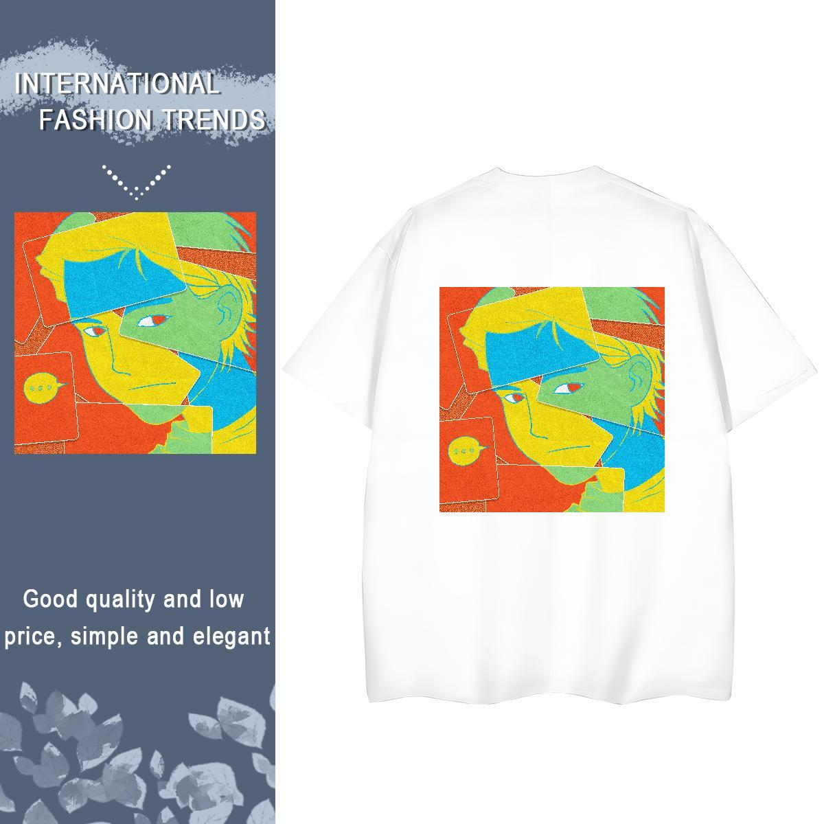 Brand T-Shirts for Women 100% Cotton 230g Breathable Sports Street Wear portrait Unisex Tshirts 5A Cartoon Anime Tops Tees