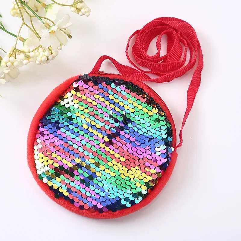 Kindergarten 2-4 Year Old Girl Messenger Bag Fashion Princess Girl Cute Plush Glitter Shoulder Bag Coin Money Bag W240906