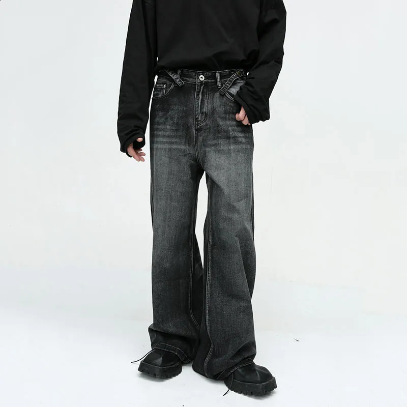 Home>Products>Retro Mens Jeans>Fashionable Jeans> Street Handsome Straight Tube Loose Wide Leg Jeans 240904