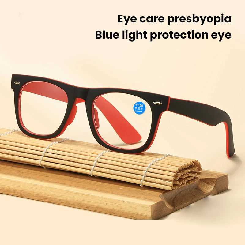 Square reading glasses anti blue light blocking computer reader suitable for womens retro reading elder eyes 0+1.0 to+4.0 W240907
