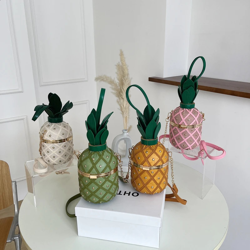 Personalized Styling Pineapple Handbag for Women High Quality Shoulder Bags Purses Crossbody Bag Chain Satchel 240906