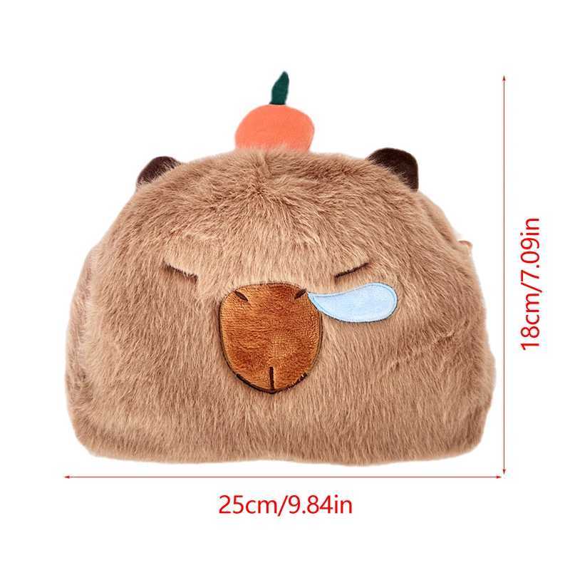 Kawaii Capybara Plush Womens Bag Versatile Cartoon Capibala Crossbody Bag Large Capacity Handbag Childrens Gift Outdoor Bag W240906